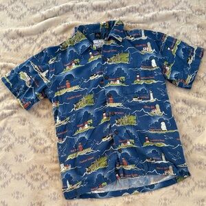 David Carey | Massachusetts Lighthouse button down| Size M
